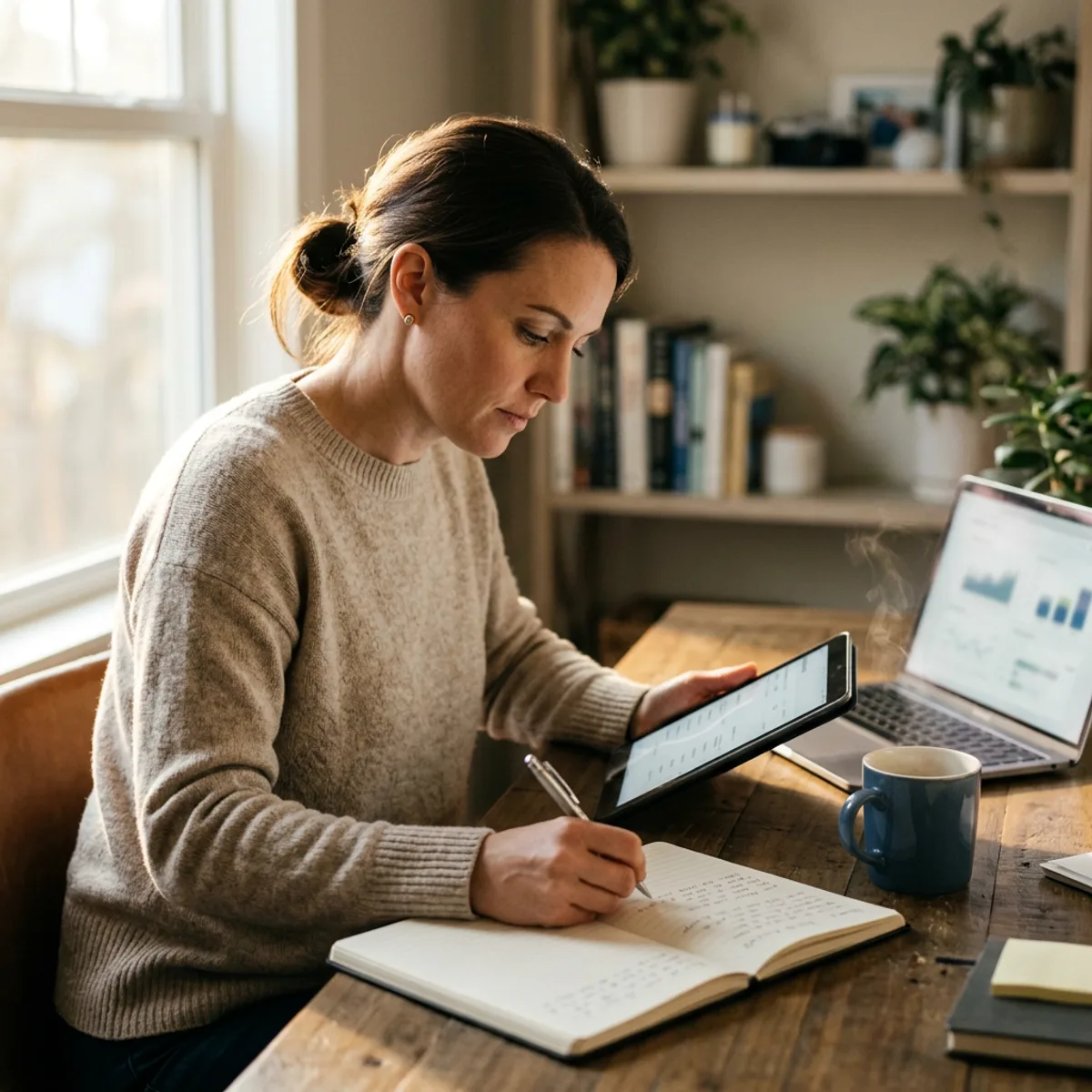 Business owner planning at a desk